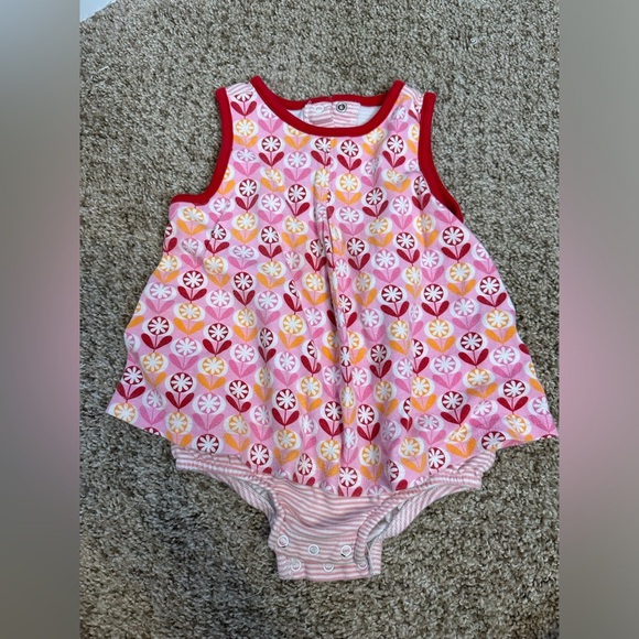Zutano floral and striped 12-18 month outfit onesie button snap - Picture 1 of 4